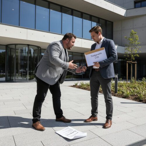 Der Auftraggeber diskutiert fordernd über die Bankgarantie VOB, um die Bauhandwerkersicherheit nach Kündigung des Bauvertrags zu mindern.